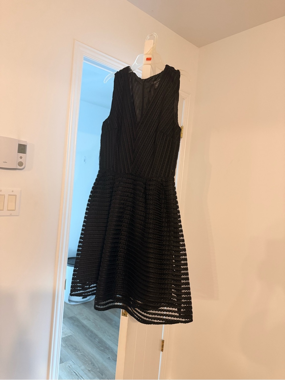 Suzy Shier Black Sleeveless V-Neck Fit-and-Flare Mini Dress